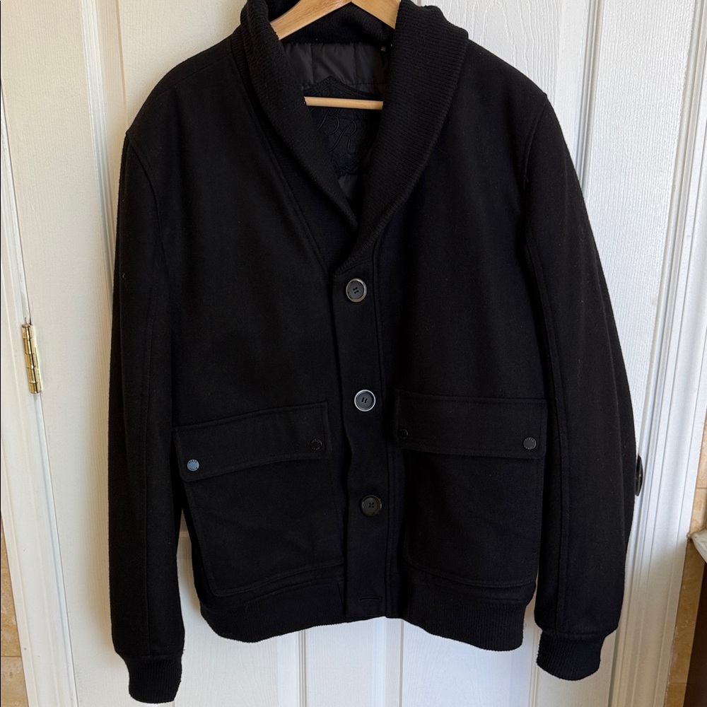 Black Rivet Men's Black wool Jacket